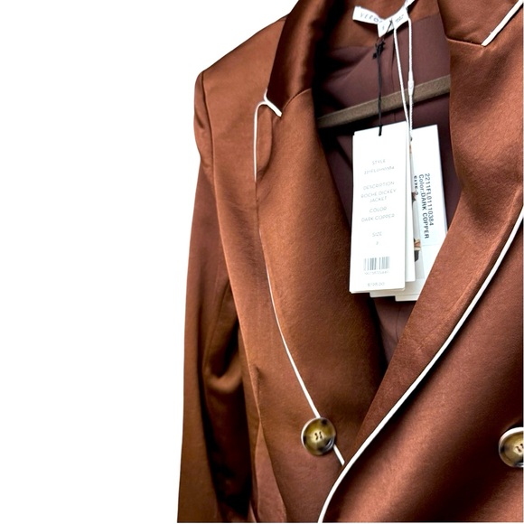 NWT Veronica Beard Roche Dickey Blazer DARK COPPER Size 2 - Picture 10 of 11